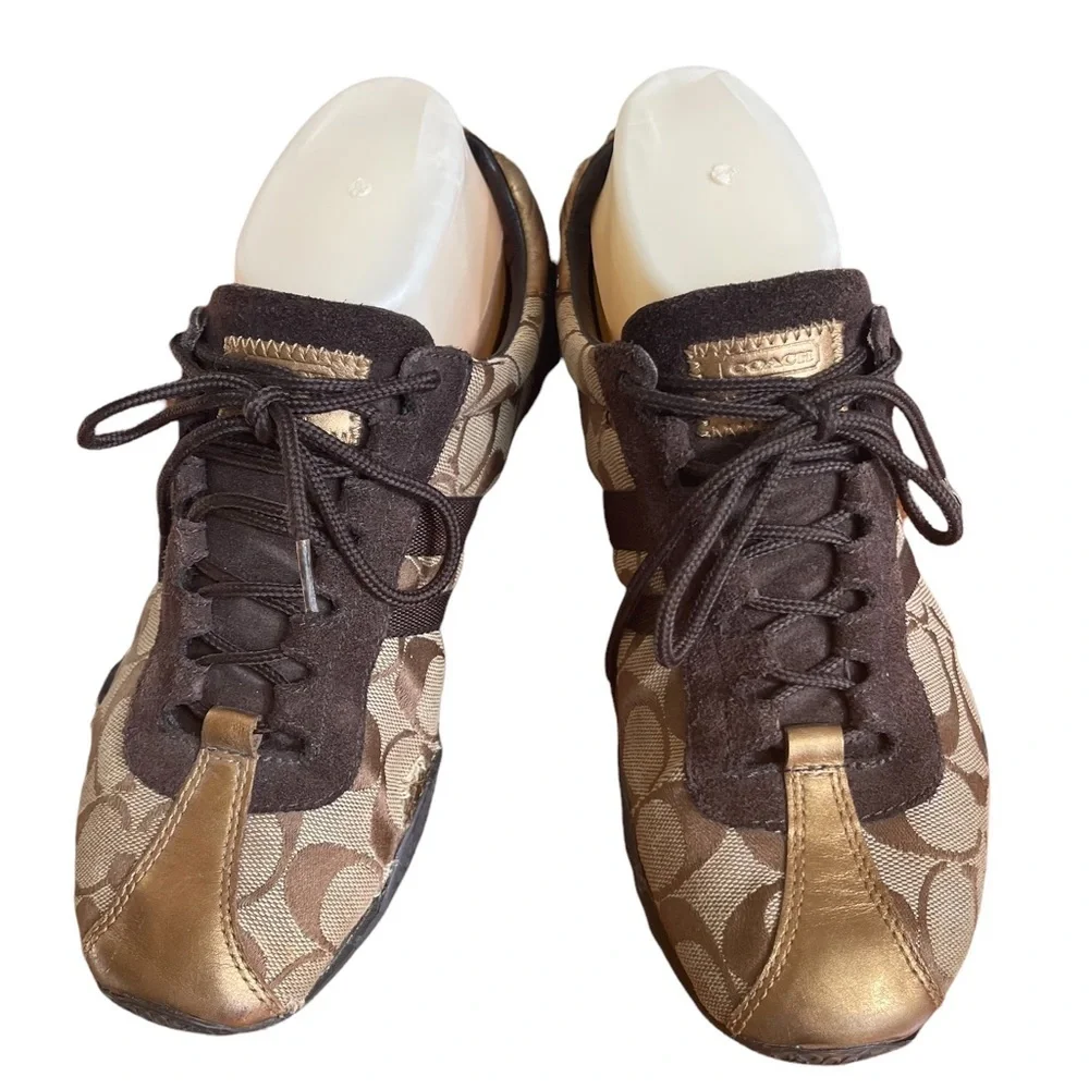 Coach Jayme Brown CC Print Sneakers Size: 8‎